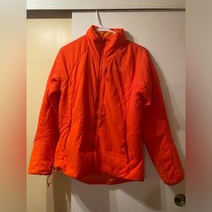 Orange North Face jacket